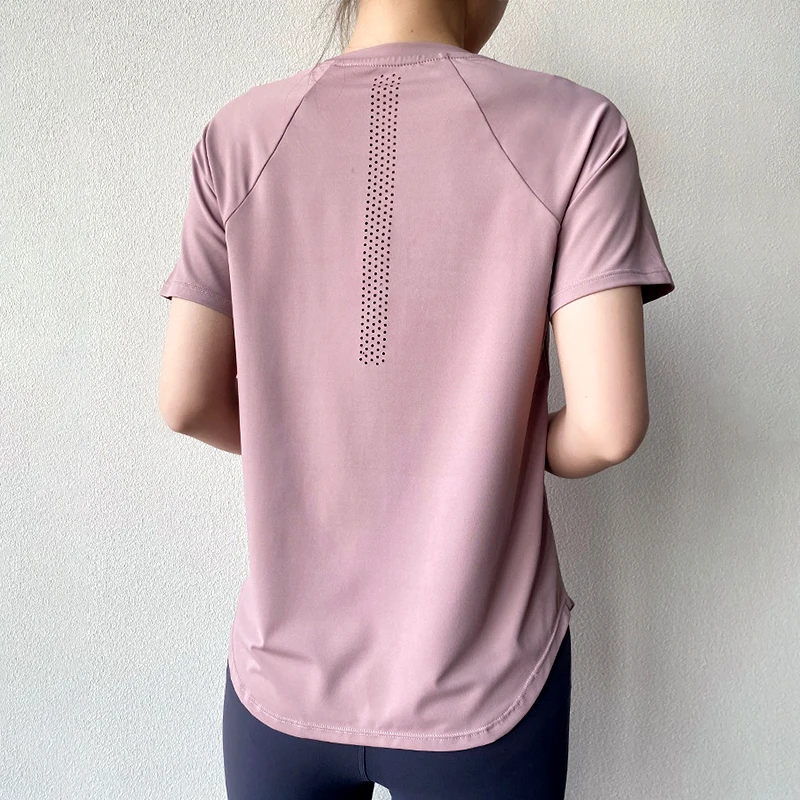 Sports Short Sleeve Tees Gym Tops Women Yoga Running Shirt Fitness Workout Shirts Blouses With Thumb Holes Training Sportswear