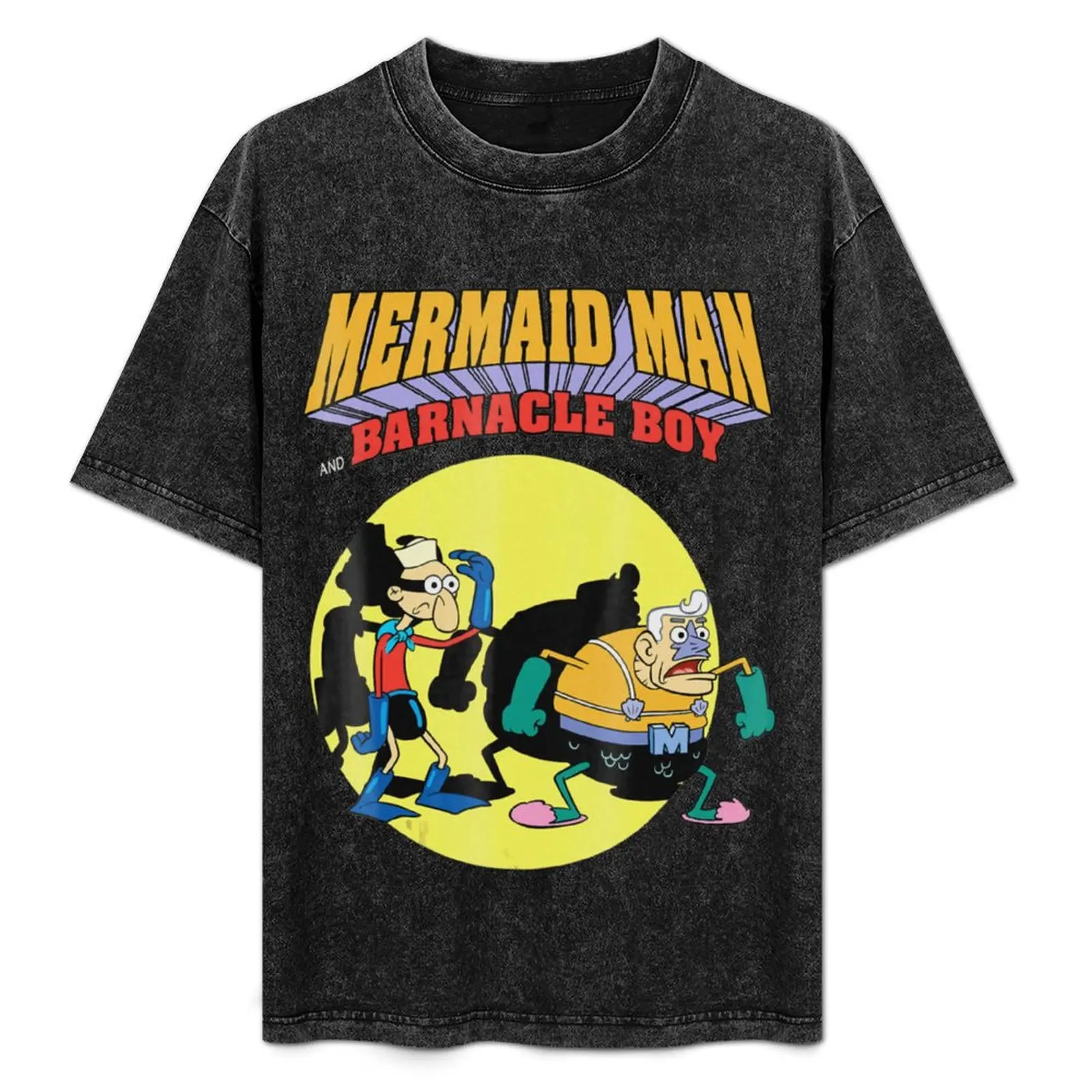 Mermaid Man And Barnacle Boy T-Shirt vintage clothes Blouse workout shirts for men