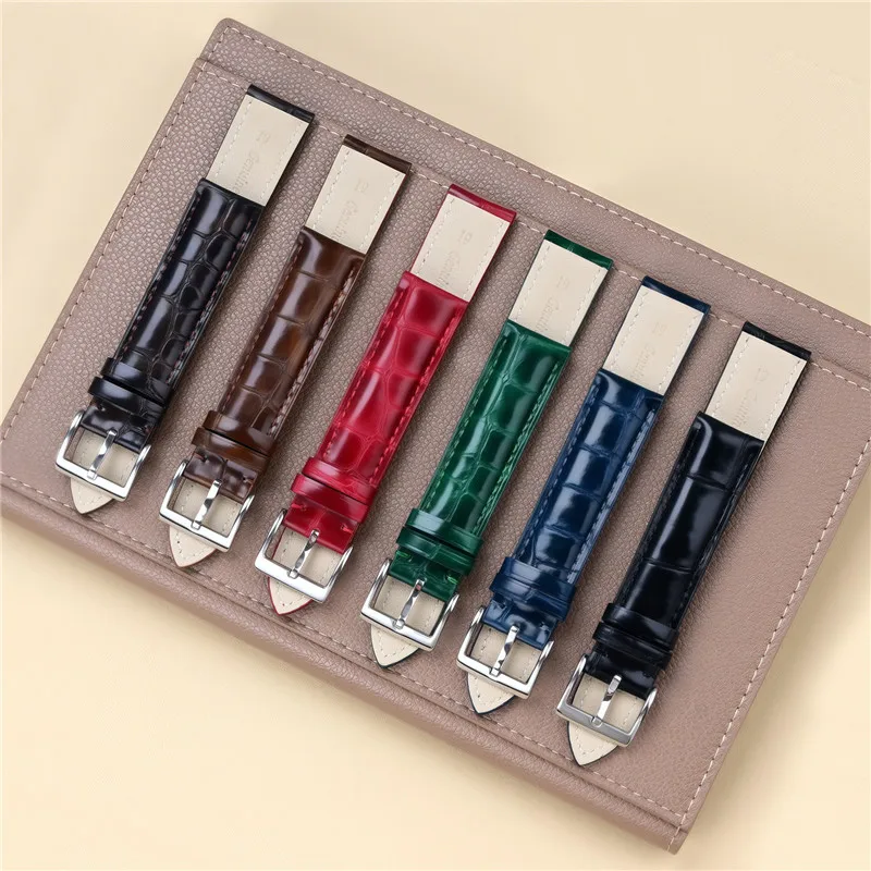 Smooth Genuine Leather Watch Band Men Women 18mm 19mm 20mm 21mm 22mm Universal Soft Cowhide Brown Replacement Strap Bracelet