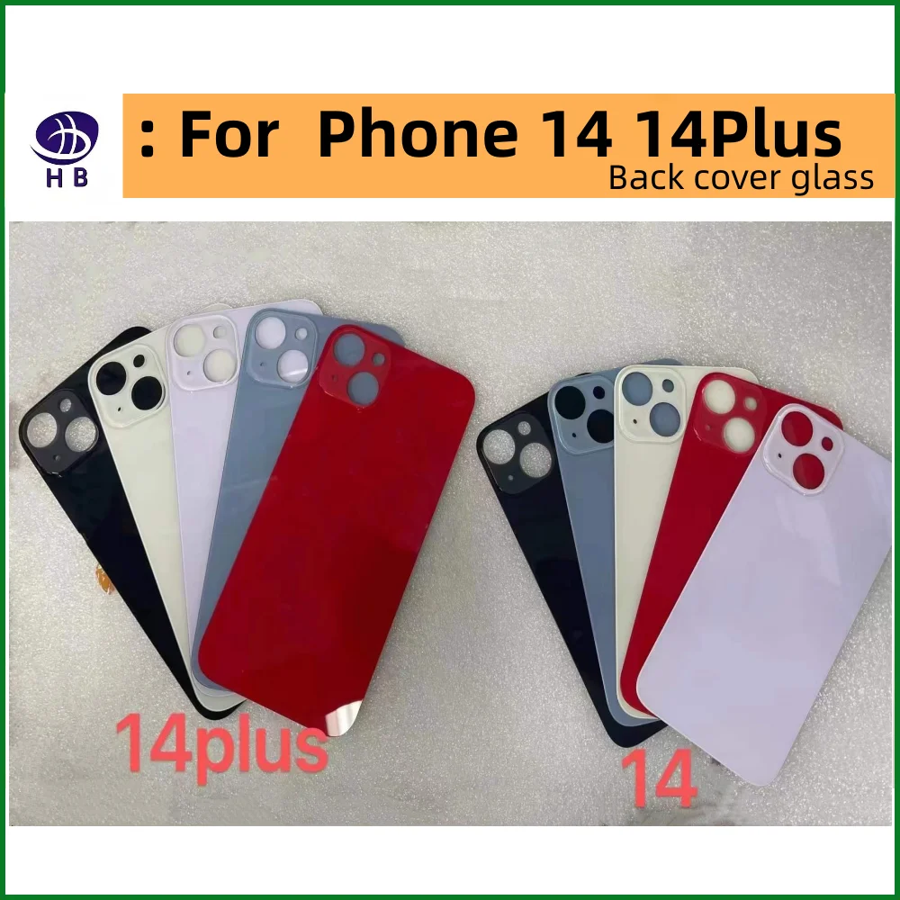 5 pcs Back Cover For iPhone 11 12 13 14 15 Pro Max Back Glass Large Camera Hole Replacement Rear Battery Cover Glass Housing