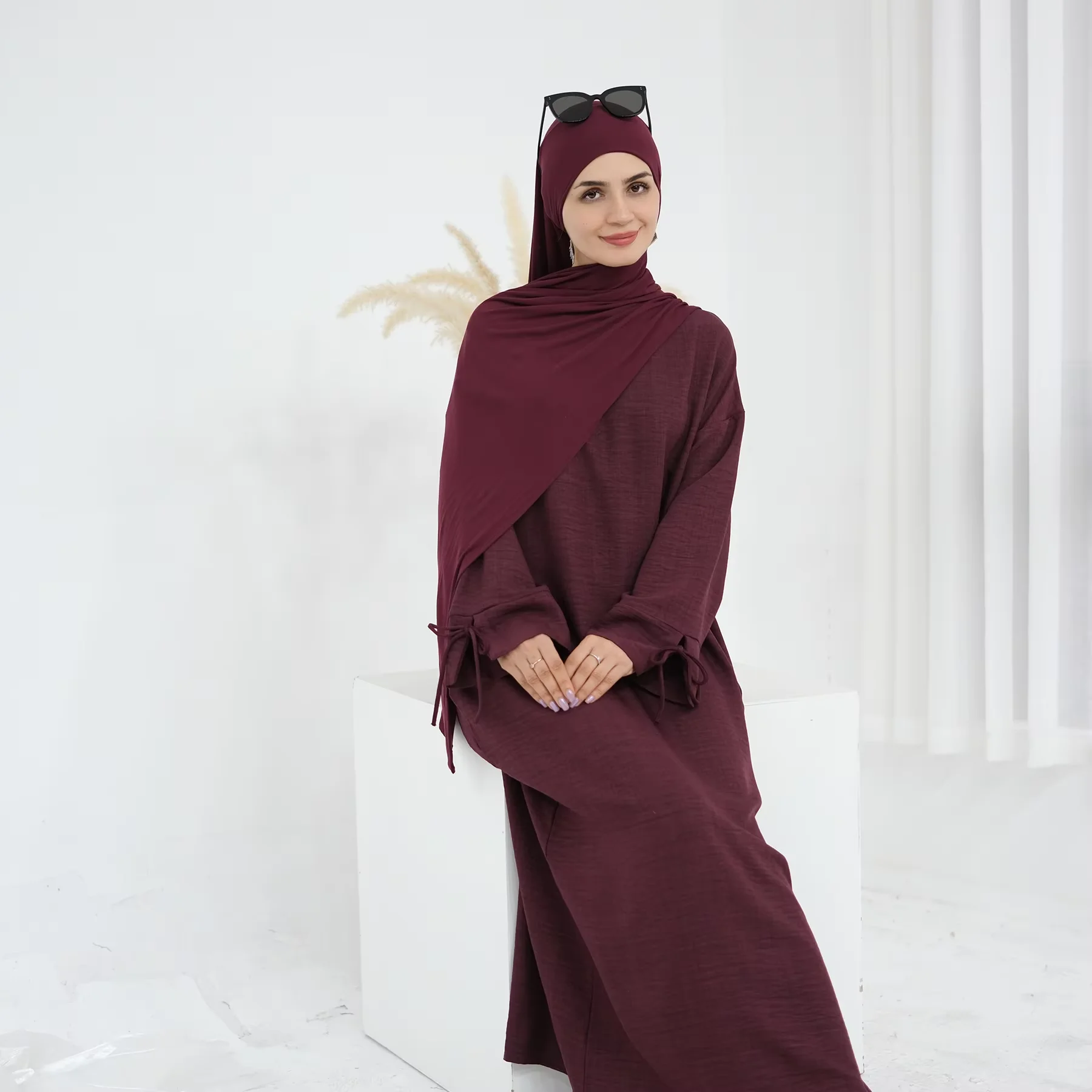 Eid Modest Abayas for Women Muslim Dress Turkey Kaftan Dubai Abayas Islam Clothing Caftan Marocain Femme Robe Kebaya Jalabiya