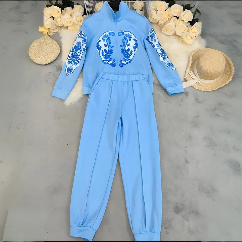 2025 A/W Nuova tuta da donna in 2 pezzi - Felpa con stampa grafica oversize e pantaloni da jogging Set sportivo casual