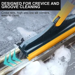 2 in 1 Floor Brush Scrubber with Long Handle Grout Brush 2023 New Upgrade Scrape Stiff Bristle Cleaning Scrub Brush with Squeege