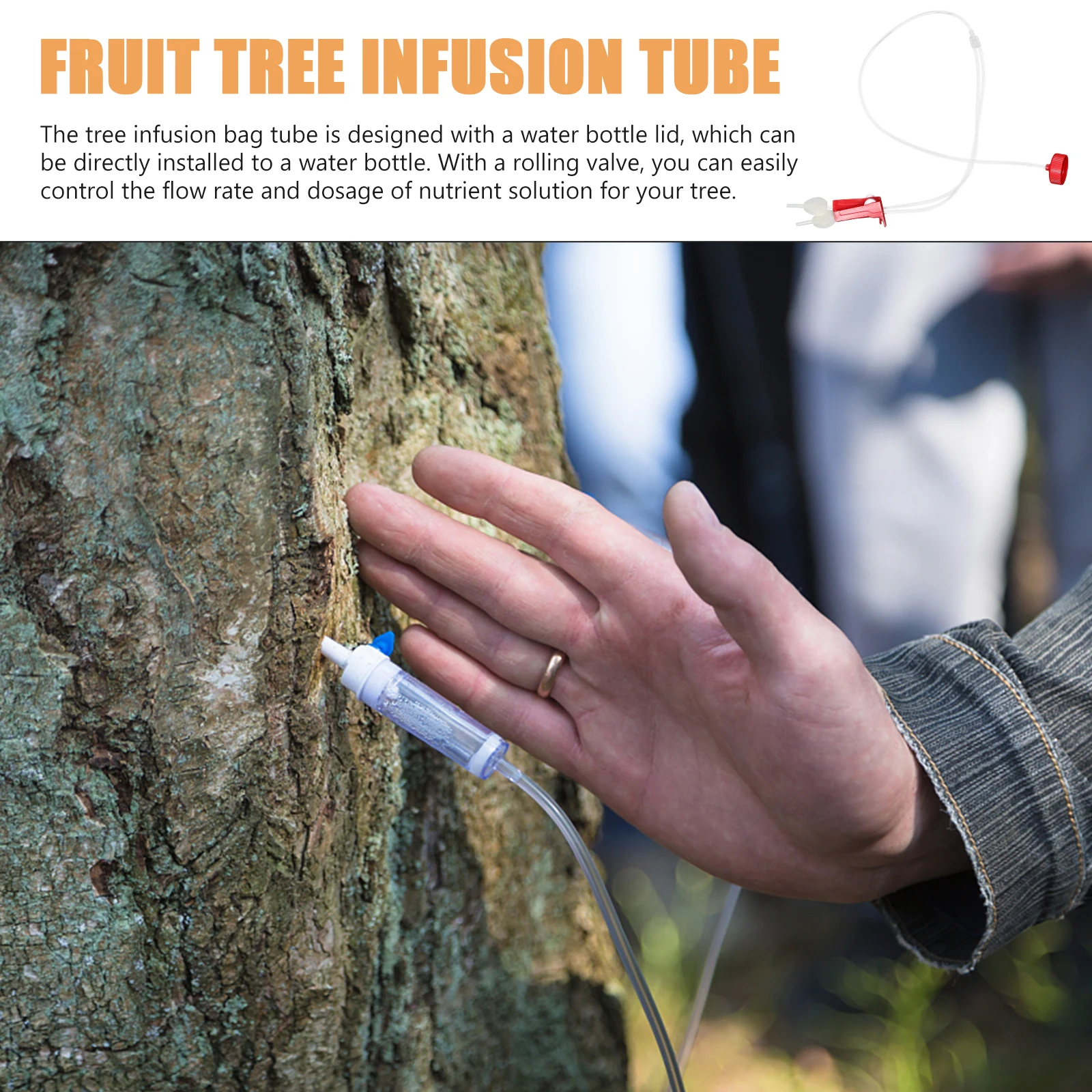 

4pcs Tree Infusion Bag Tube Plastic Nutrient Solution Watering Tubes Rolling Valve Garden Greenhouse Drip Irrigation for Fruit