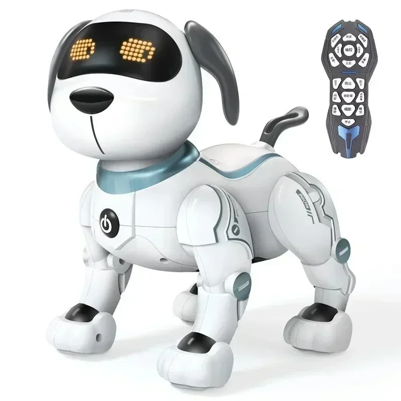 Chien robotique intelligent programmable avec télécommande, animal de compagnie cascadeur, module élevé chantant, jouet électronique phtaltactile, cadeau pour enfants