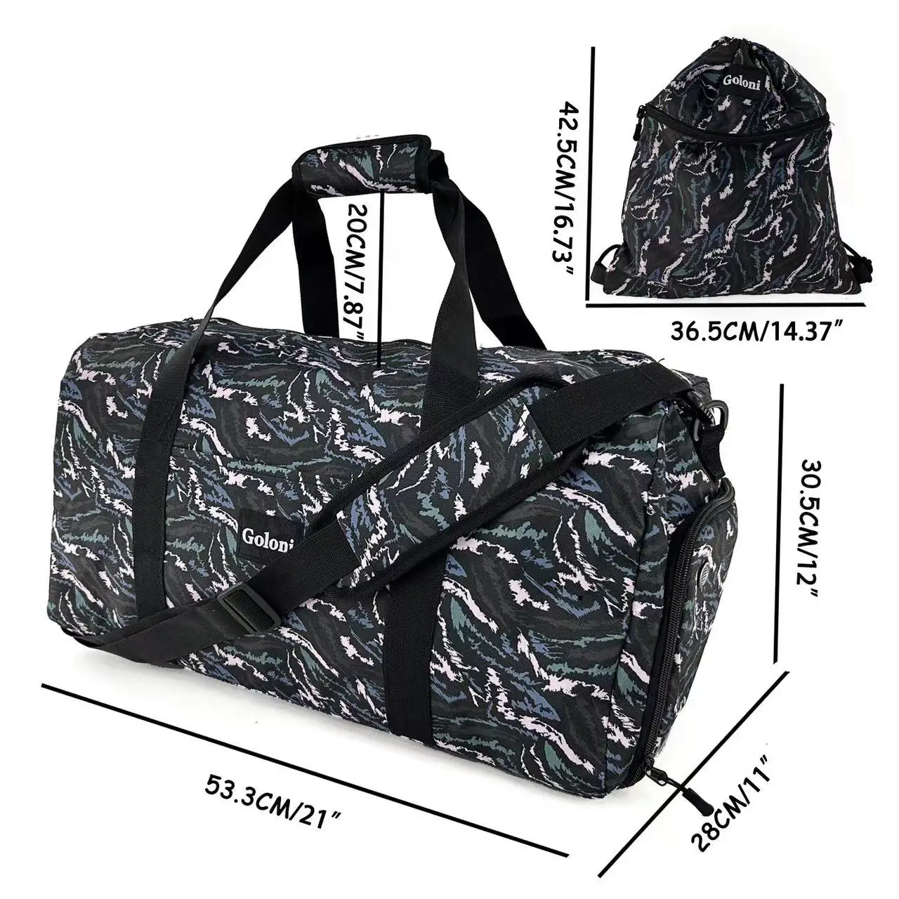 Portable Folding Clutch for Men and Women, Travel Bag, Large Capacity, Storage, Short Distance Tote, Handbag, 53.3*28*30.5cm