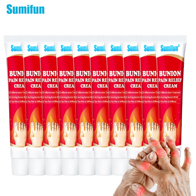 

10Pcs Sumifun Gout Treatment Cream Toe Joint Bunion Swelling Pain Relief Ointment Hallux Valgus Rheumatic Arthritis Care Plaster