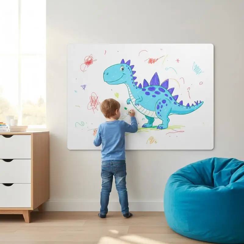 Electrostatic Whiteboard Sticker Erasable Reusable PP Material No Glue Wall Safe for Kids Drawing Homeschool Teaching