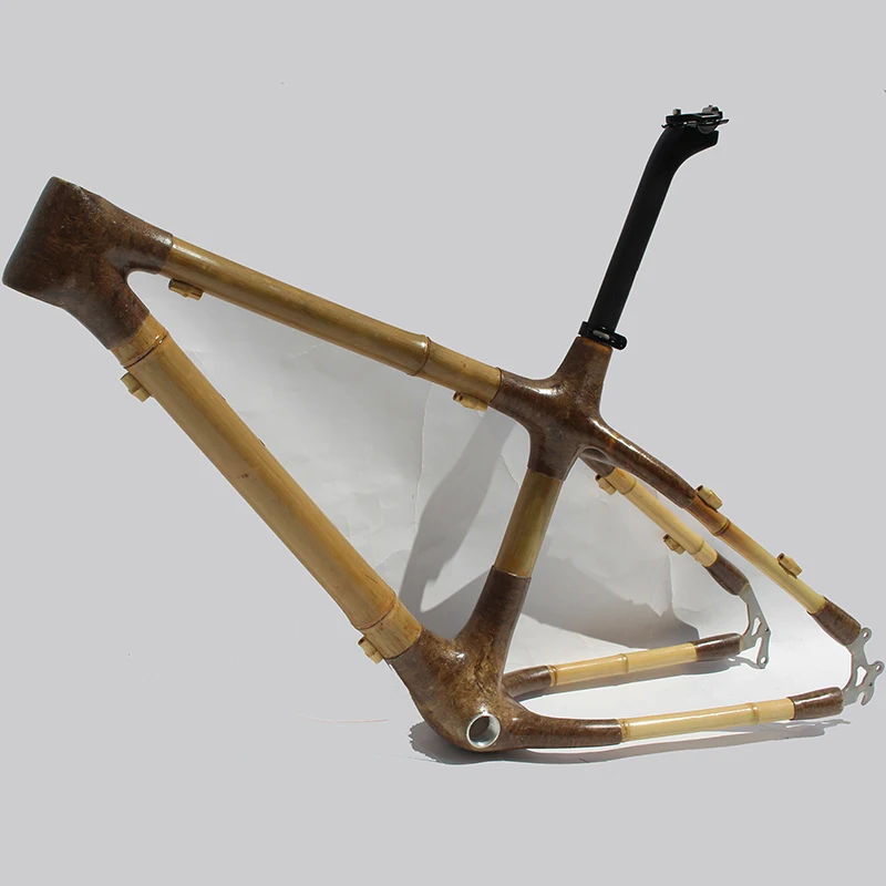 

Naturefly Bamboo Fat Bike Mountain Frame 26er Snow Bicycle Frameset Direct Mount 190mm QR 26x4.0