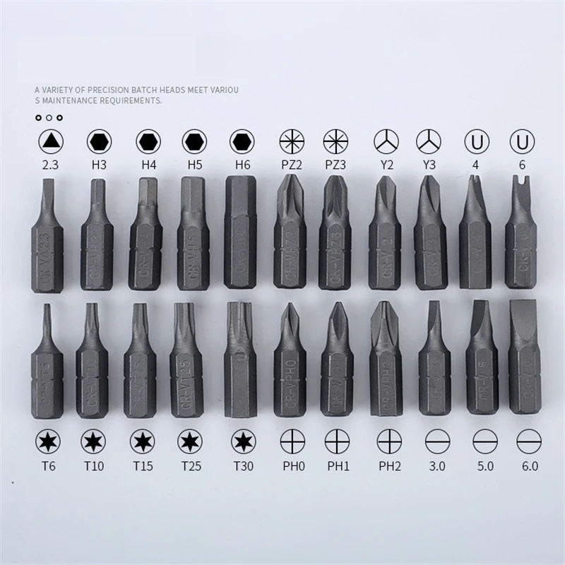 38 in 1 Magnetic Screwdriver Bit Set Socket Wrench Multifunctional Ratchet Screw Driver Home Appliance Car Repair Hand Tools