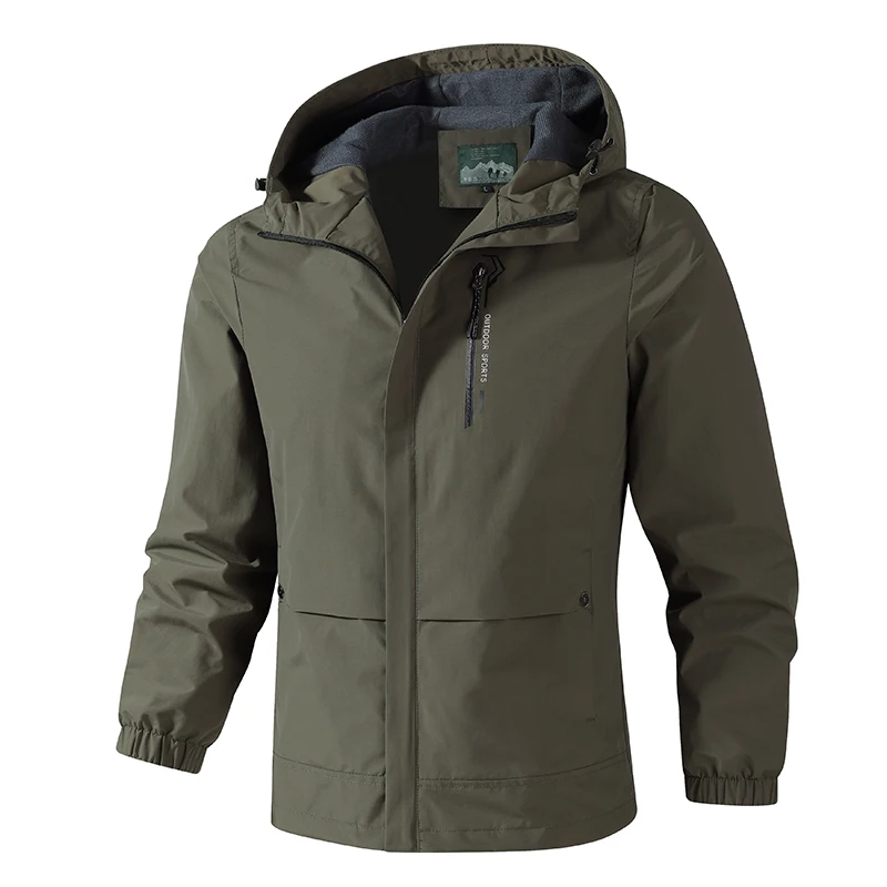

Men's Lightweight Hooded Jacket - Waterproof, Multi-Pocket & Durable Fabric, Versatile for Urban Commute & Outdoor Exploration
