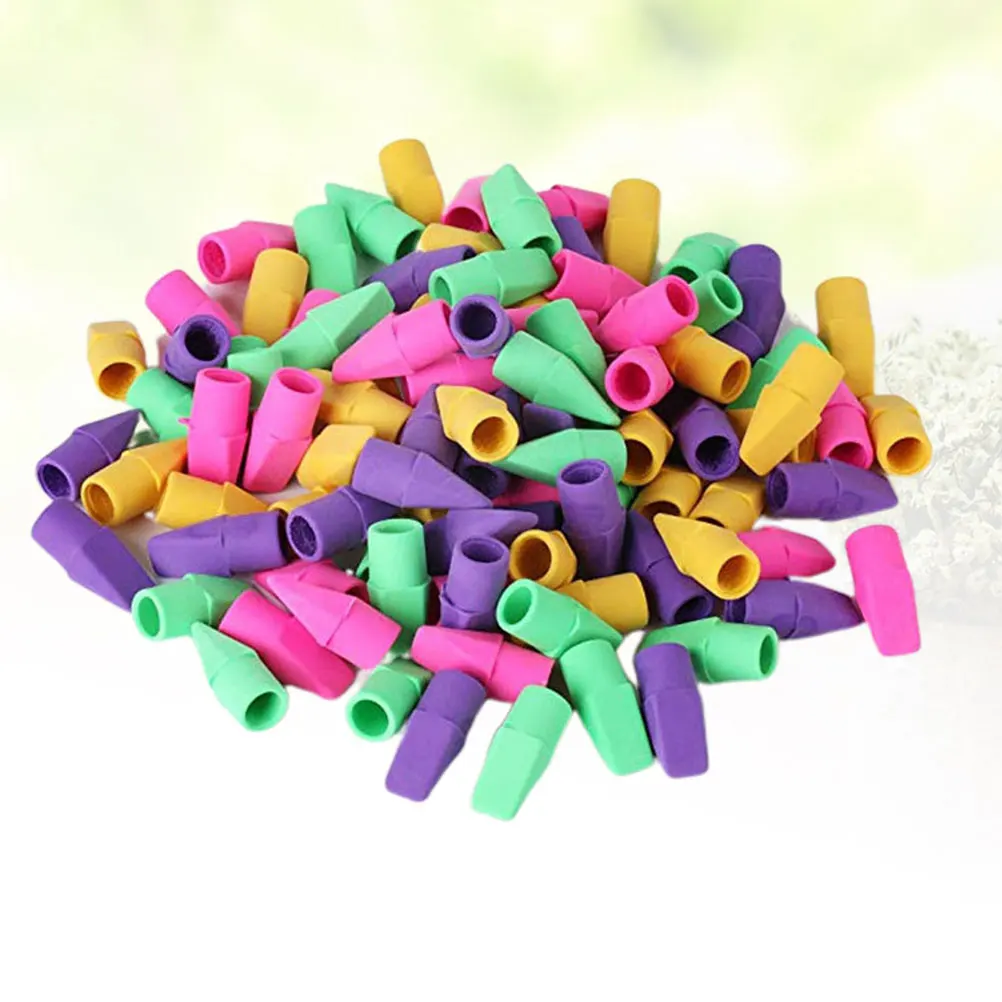 

100 PCS Eraser Stationery Assorted Color Rainbow Erasers Pencil Colorful Automatic
