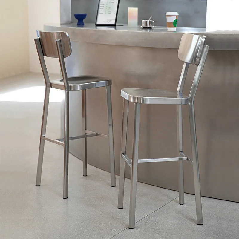 #Industrial Style Bar Furniture Stainless Steel Kitchen Chaise De Bar Stainless Steel Bar High Chair