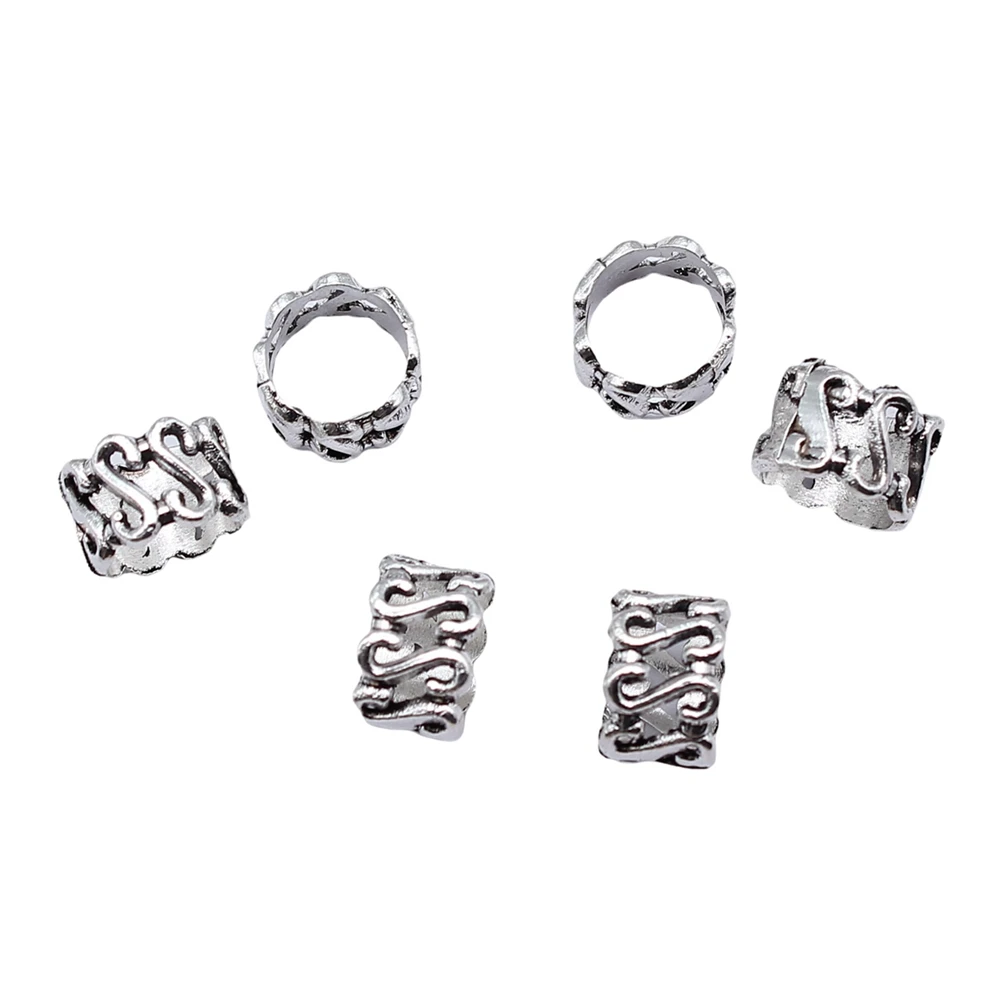 40pcs/lot 10x10x7mm S-shaped design Big hole beads For Jewelry Making Antique Silver Color 0.39x0.39x0.28inch