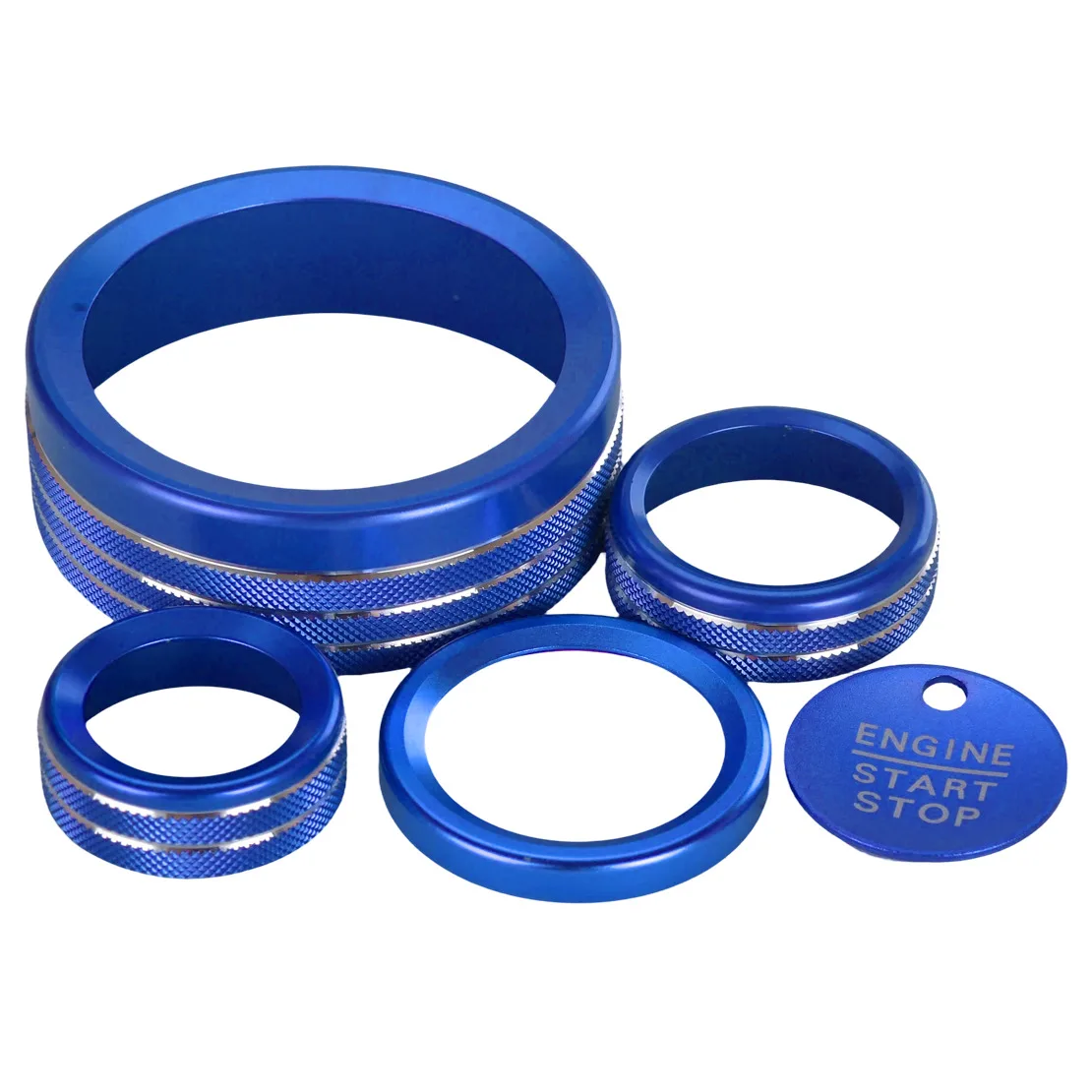 5pcs/set Blue Center Console Control Switch Knob Cover Trim Ring Fit for Ford Maverick 2022 2023 2024 2025