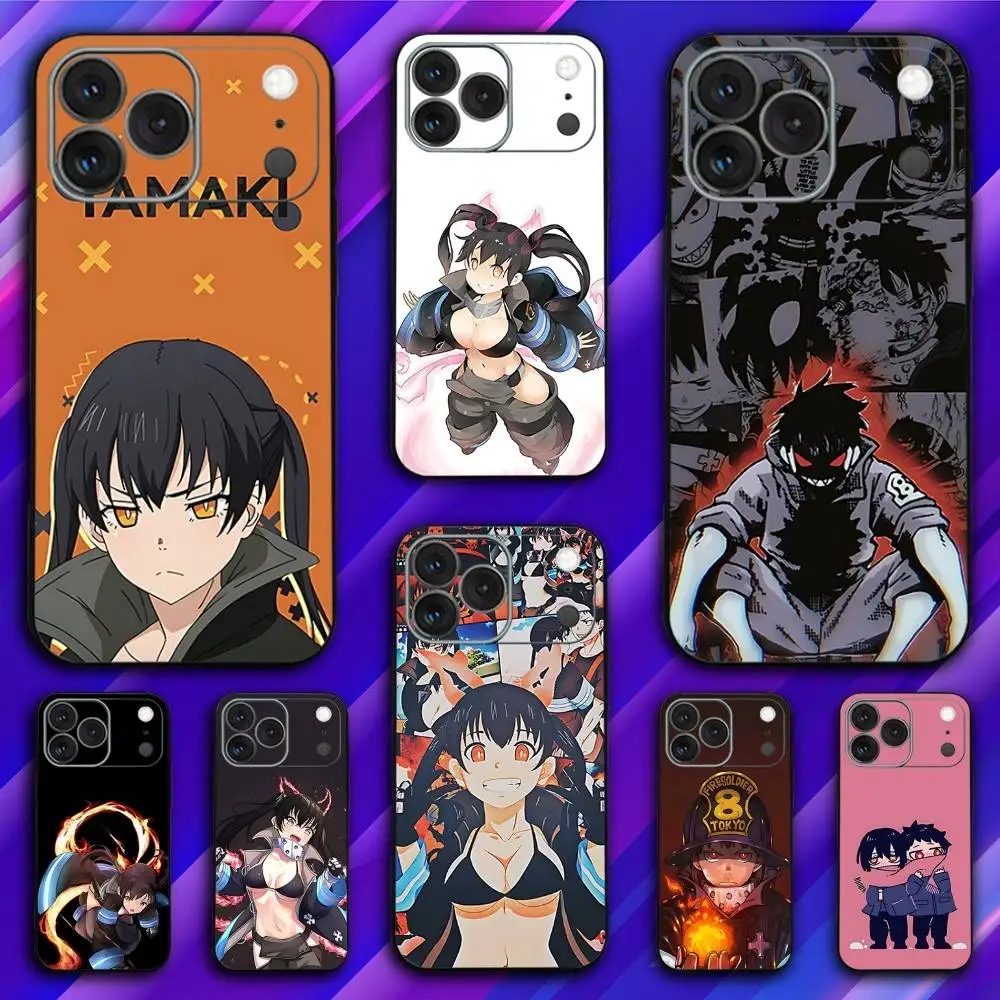 

F-Fire Anime F-Force Phone Case For iPhone 17,16,15,14,13,12,11,Pro,Max,Plus,X,XS,SE4,E,Mini,Soft Black Case