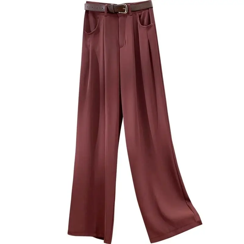 High Waisted Draped Suit Wide Leg Pants, Women\'s New Summer Style Casual Pants, Loose Spring And Autumn Straight Leg Pants