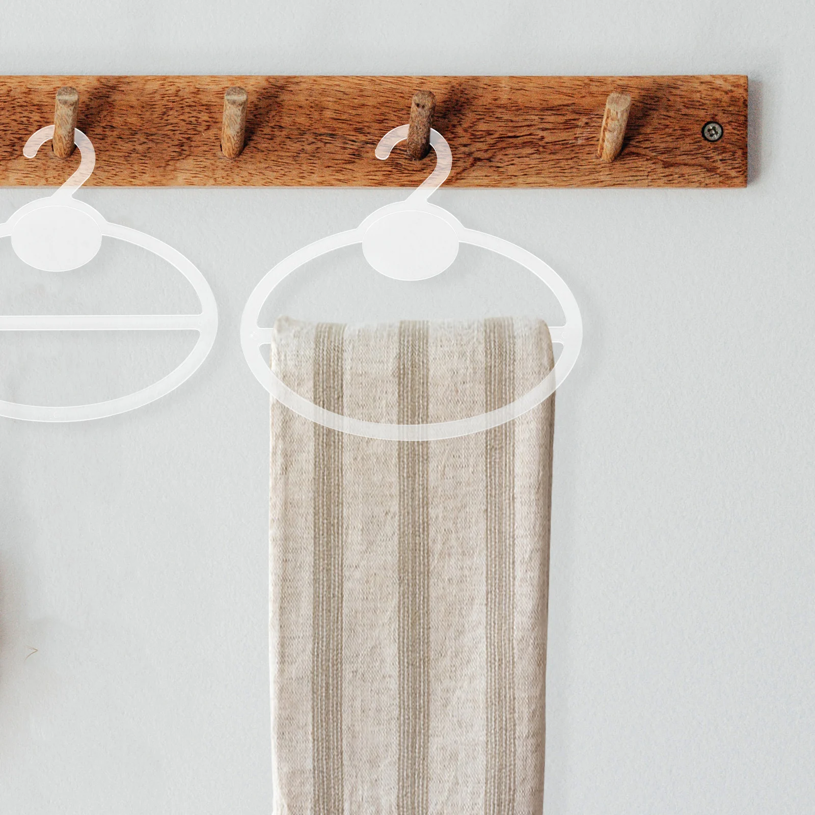 

10 Pcs Scarf Round Hook Stand Hangers Organizers Fold Transparent for Women Miss