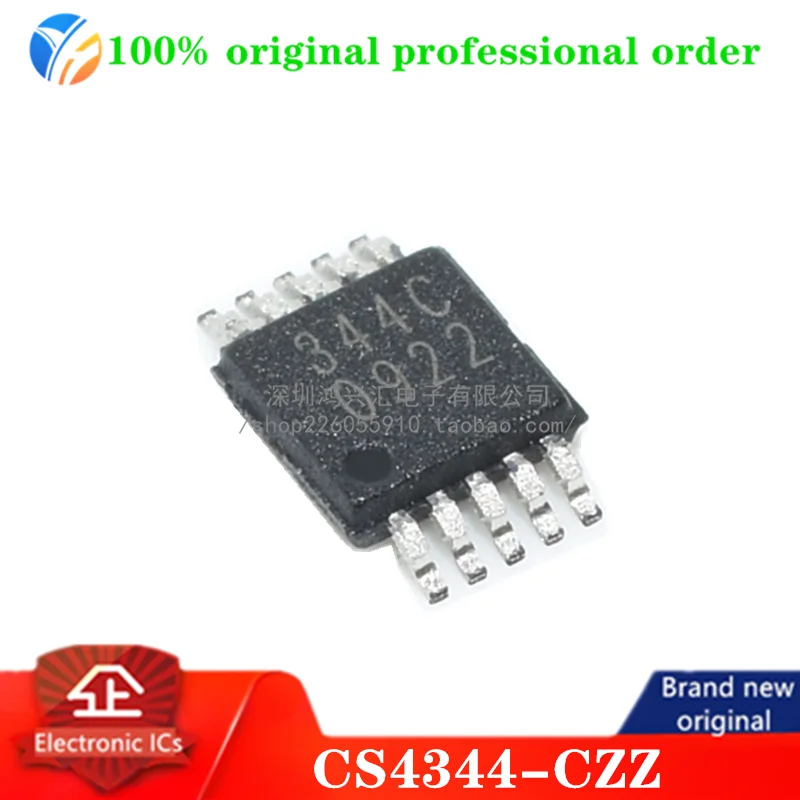 (1 peça) 100% original CS4344-CZZ código 344c conversão digital para analógico 24bit 192khz conversor de áudio d/a