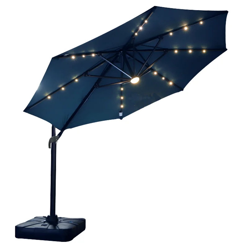 Outdoor Roma Umbrella  Sun  Cantilever Garden Restaurant Patio Parasol Hanging Waterproof 3*3M