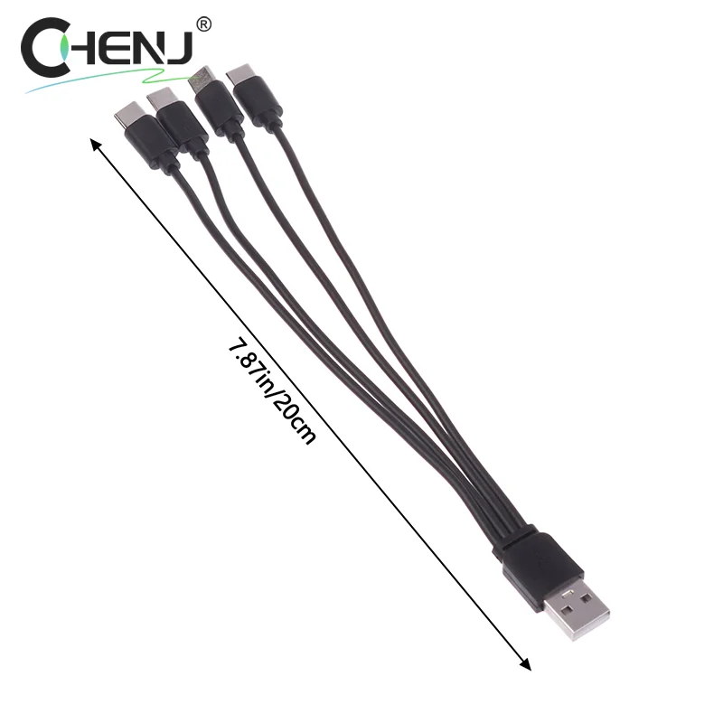 4 In 1 USB C Charger Cable 4 Ports USB Splitter Charging Cable Type C Connector For Cellphones Smartphone Tablet