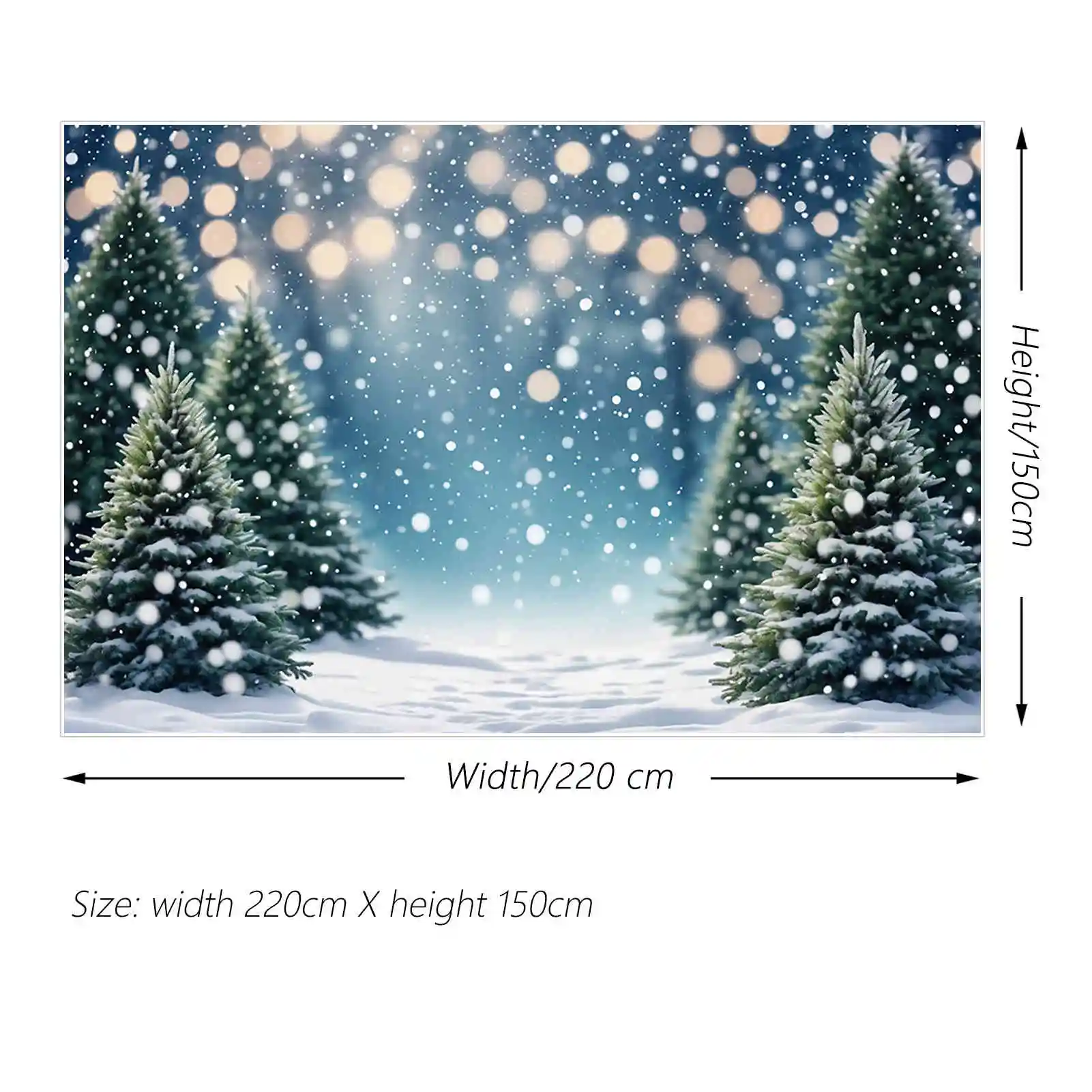 MOON.QG Winter Field Backdrops Pine Trees Children Outdoor Snow Christmas Background Custom Party Decoration Photo Zone Props