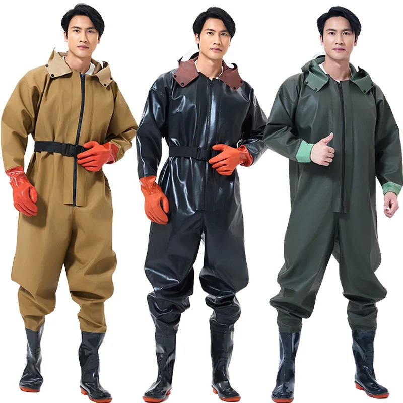 

Rain Belt Rain Shoe Leather Half Body Waterproof Catch Fish Full Body Male Conjoined