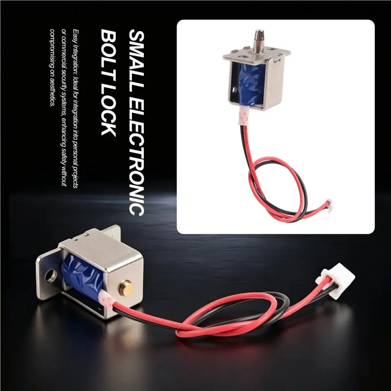 B04B-Mini Electronic Bolt Lock Compact Solenoid Electromagnet Door Lock Concealed Installation For Secure Access DC12V-1A