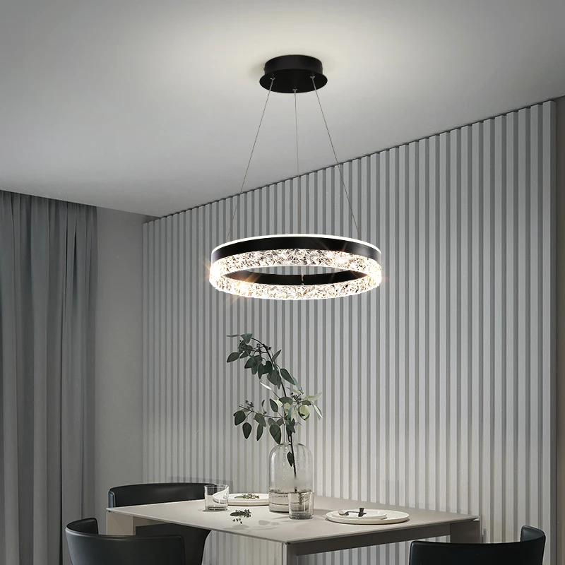 Minimalist style restaurant chandelier modern minimalist circular dining table, bar counter, bedroom light, LED lighting fixture