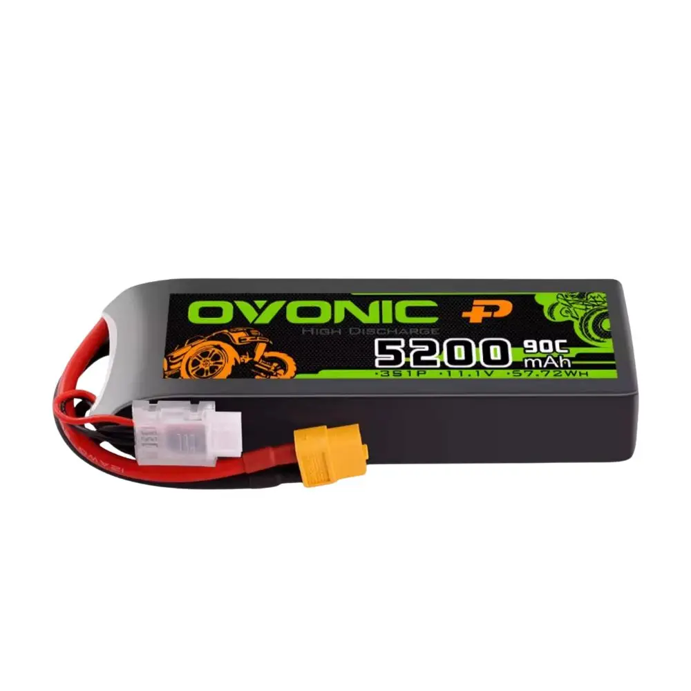 Batterie Lithium-ion OVONIC 2S 3S 4S 90C 800mAh-7000mAh, avec connecteur XT60/T, adaptée aux véhicules multi-rotor et RC.