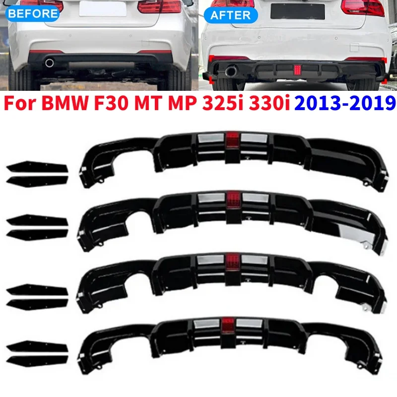 

Car Rear Bumper Diffuser Lip with Light Bumper Protector Diffuser Splitter for BMW F30 MT MP 325i 330i 2013-2019