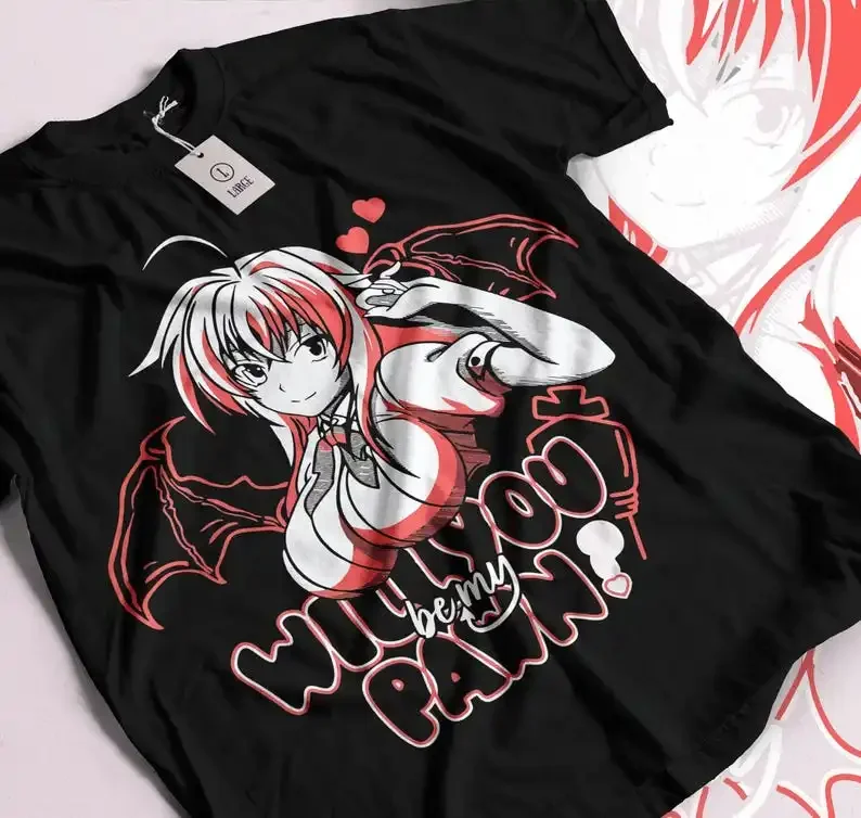 T-shirt graphique Anime, DxD Rias Gremory, AkJosé Himejima, chemise Issei, toutes tailles, lycée