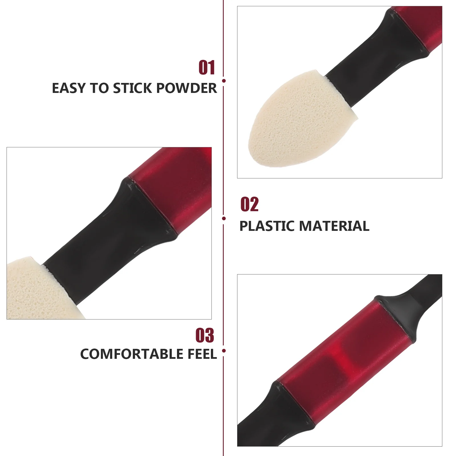 10 stuks dubbelzijdige oogschaduwapplicator sponsborstel zachte make-uptool voor het mengen van oogschaduw cosmetica make-upborstel