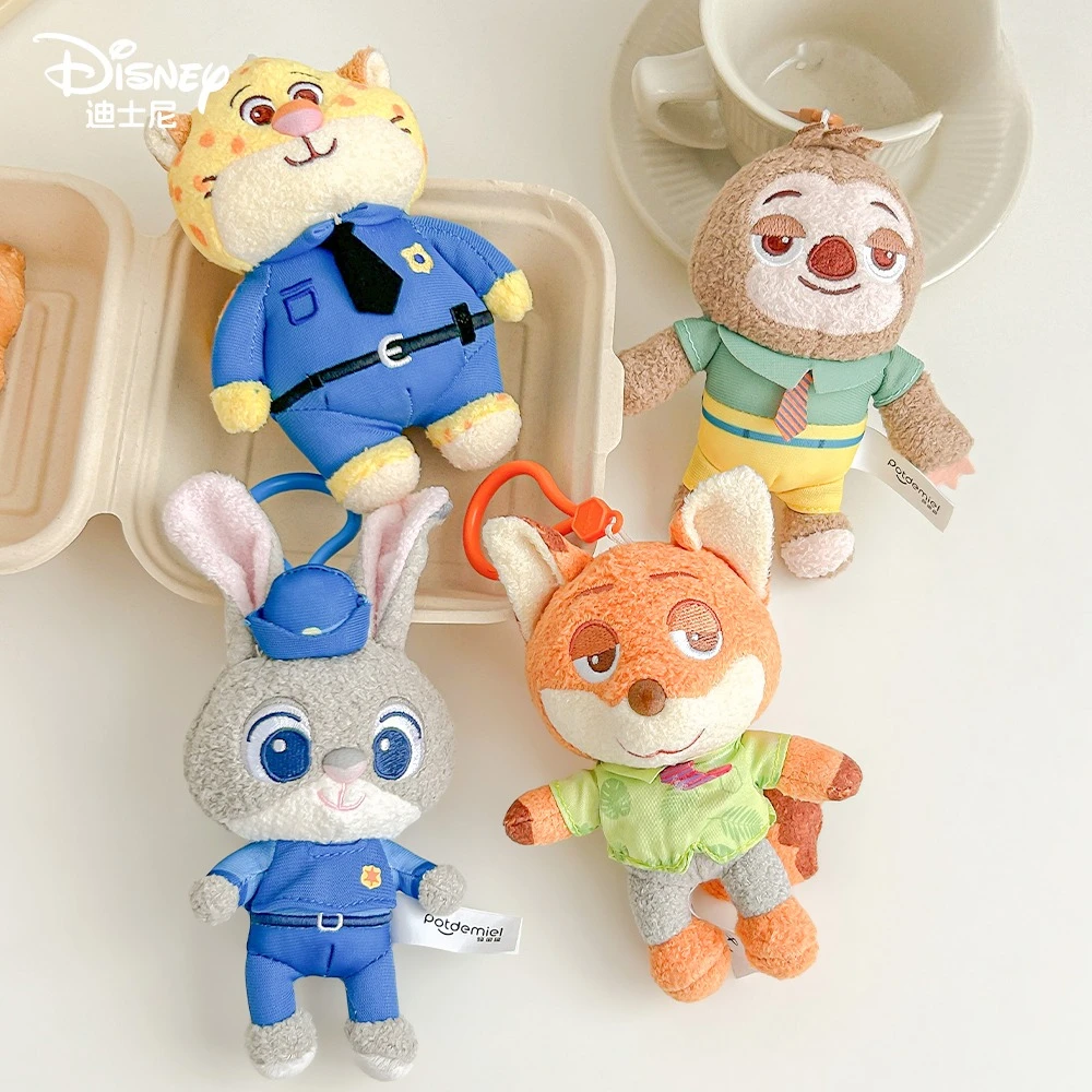 

Kawaii Disney Potdemiel Keychain Judy Nick Pendant Anime Cartoon Plush Doll Student Toys Bag Pendant Accessories Birthday Gift