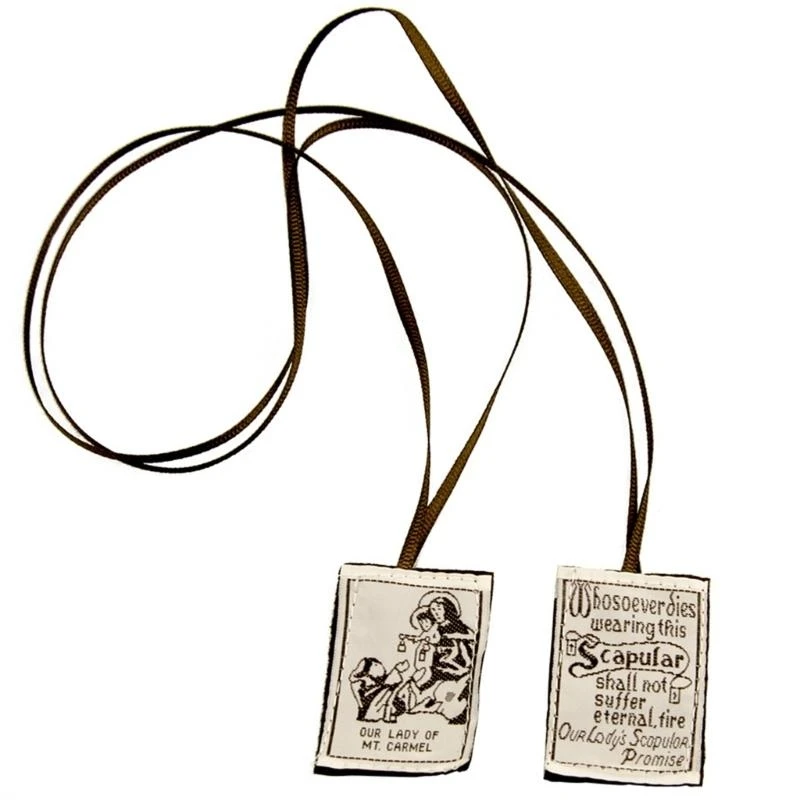 

Brown Scapular Our Lady of Mount Devotional Rosary Catholic Necklace for Women Men Religious Ceremonies