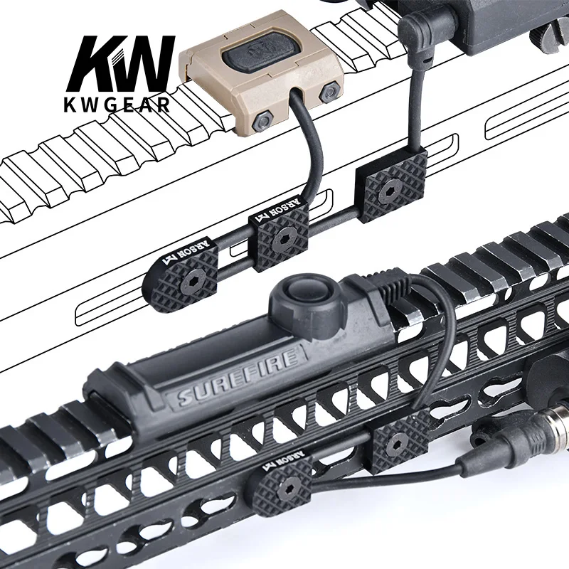 WADSN – système de guidage de fil M-LOK Keymod, interrupteur à coussin de pression PEQ par fil Machine à Arson présente l\'anodisation en aluminium