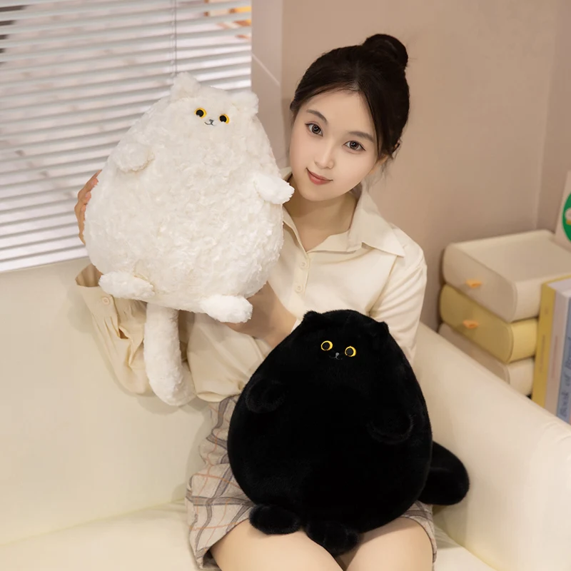 

Cartoon Creative Oval Cat Plush Toys Stuffed Cute Cat Doll Cute Animal Pillow Soft Cushion Kid Christmas Gift