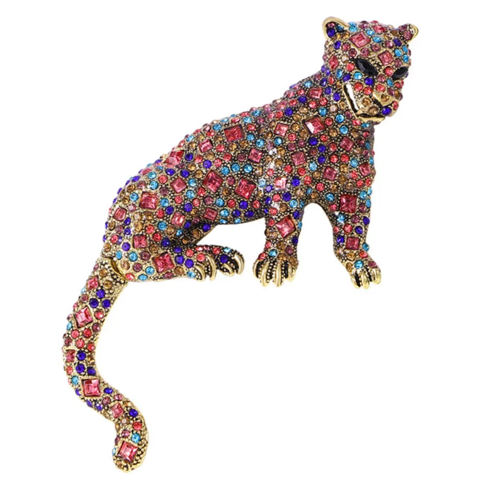 Baroque Rhinestone Set Leopard Brooch，SuitCoatClothingJewelleryAccessories Holiday Party Gift Pins，A Little Surprise for Couples