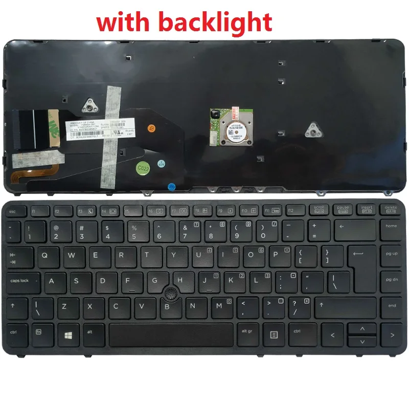 New For HP EliteBook 840 G1 850 G1 Laptop UI Keyboard Black/Silver Frame With Pointing Stick