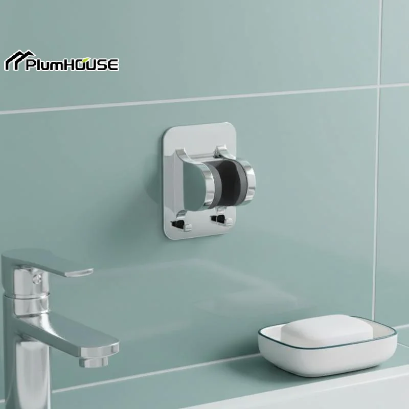 Wall-Mount Strong Adhesive Shower Head Holder ABS Waterproof Bathroom Shower Bracket No-Drill Fit Tile Easy Install Bases