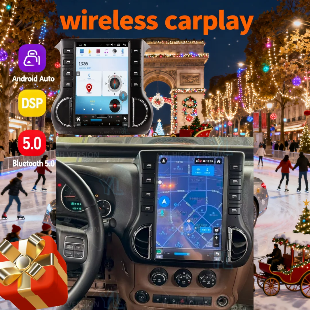 Z Android 14 Carplay Car Radio For Jeep Wrangler 3 JK 2010 - 2018 Multimedia Video Player Navigation GPS Stereo Unit DSP WIFI+4G
