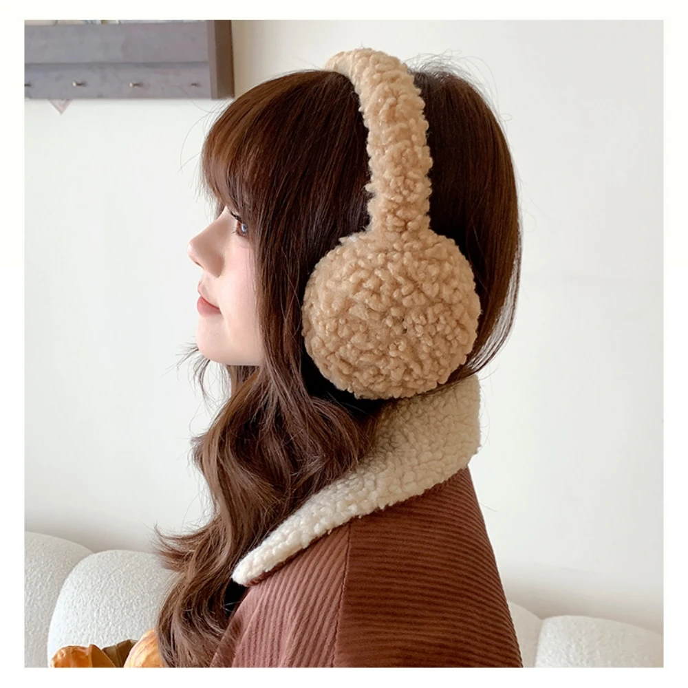 Bonito de pelúcia fones de ouvido inverno earmuffs feminino quente macio capas de orelha imitação cashmere faixa de cabelo moda earflap suprimentos ao ar livre