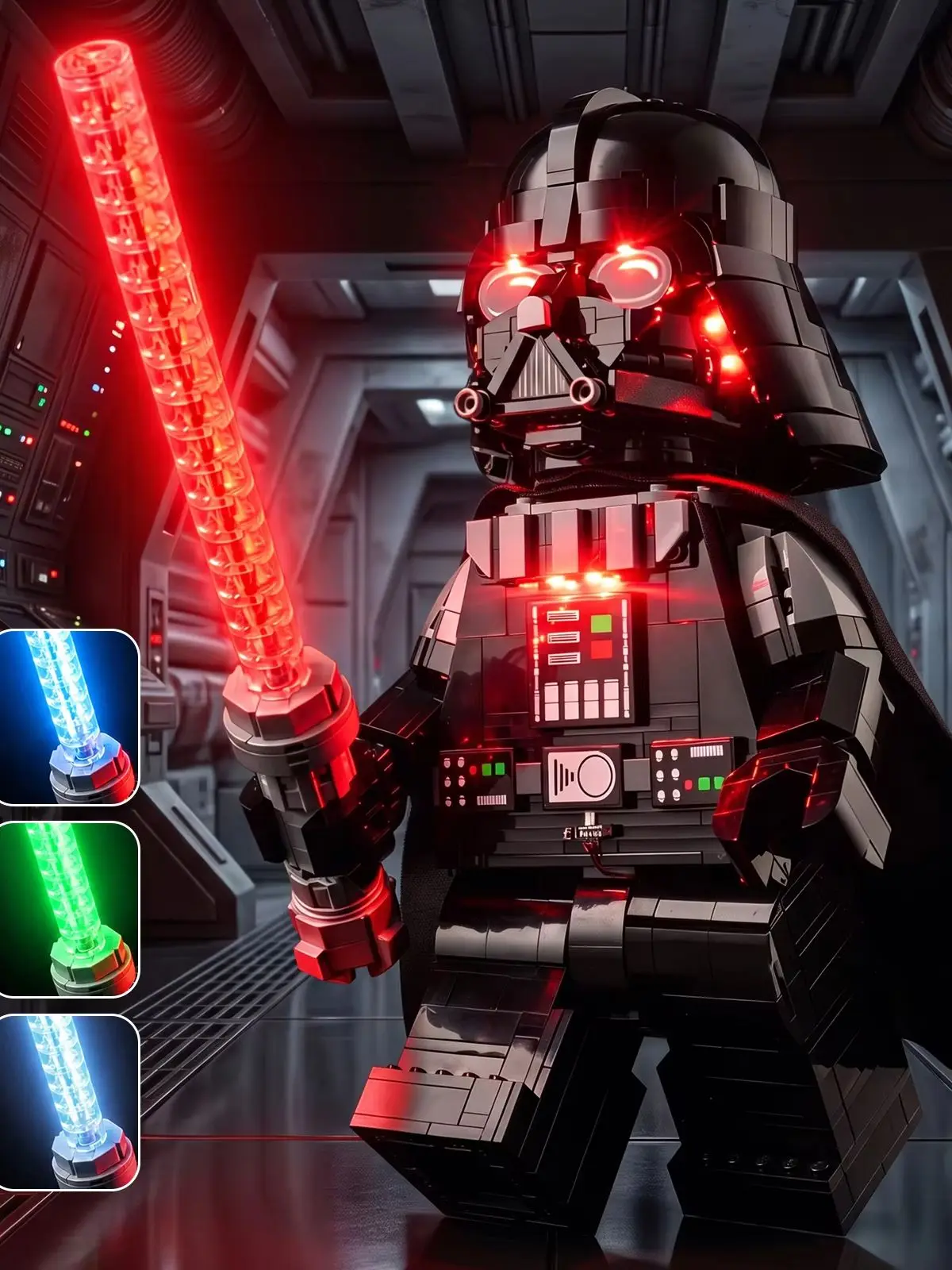Kyglaring LED-Licht-Set geeignet für Lego Up-Scaled Darth Vader ™   Minifigur 75461 Bausteine, nicht kompatibel mit Lego-Bausteinen