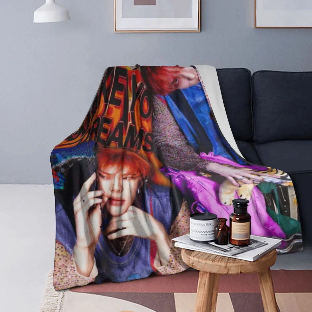 

Hyunjin Collage Blankets Soft Warm Flannel Throw Blanket Plush for Bed Living room Picnic Travel Home Couch