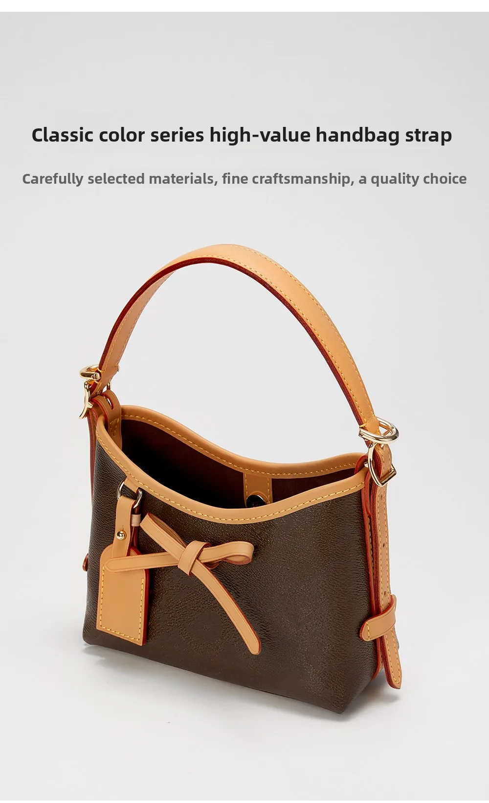 Adjustable Vachetta Leather Replacement Shoulder Strap For Carryall Nano Bag Crossbody Bag Strap Accessories
