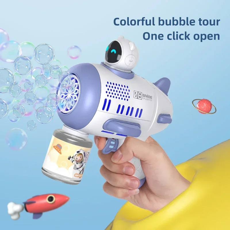 Spaceman Bubble Gun 12-gaats vorm zeepbelblazer maker met Light Bubble Machne speelgoed voor jongens meisjes verjaardagscadeau