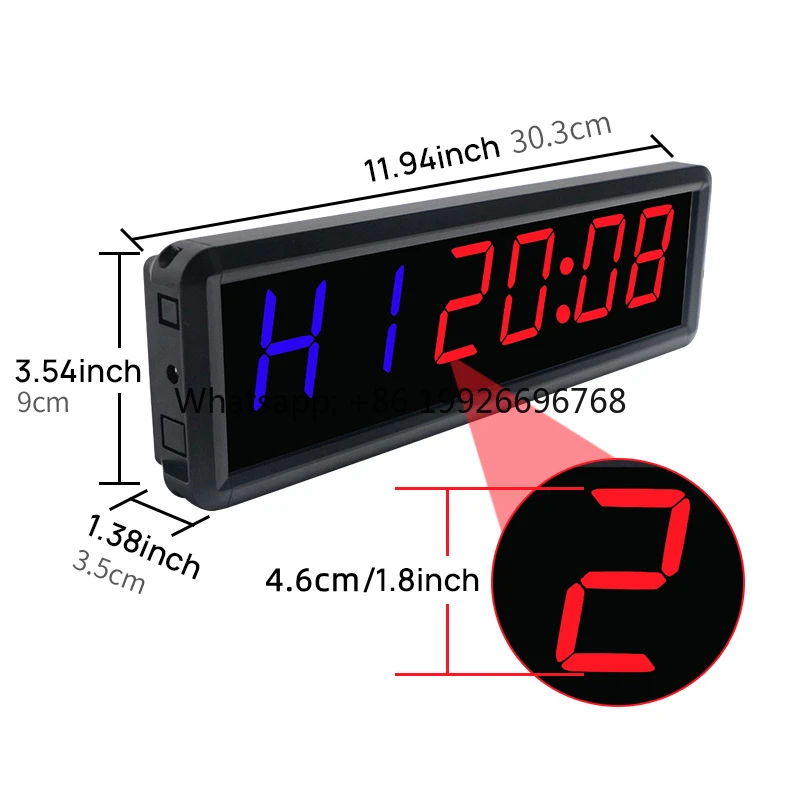 

Hot Selling 1.8 Inch 6 Digits Led Fitness Training Gym Wall Timer Countdown Digital Interval Gym Exercise Timer
