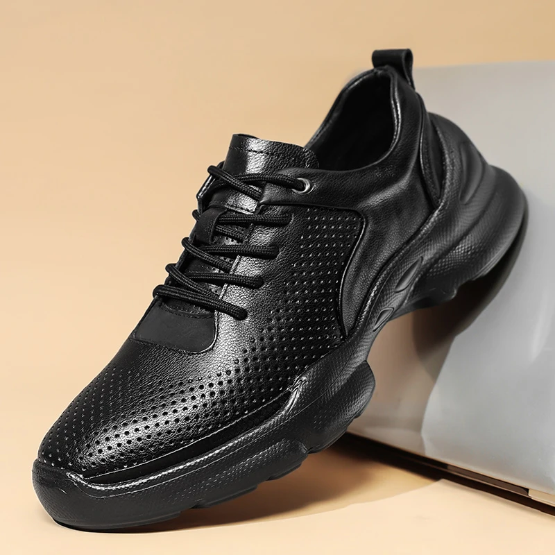 

Men's Outdoor Running Shoes Spring Summer New Genuine Leather Sport Anti-wear Shock Absorption Sneakers Zapatillas Hombre