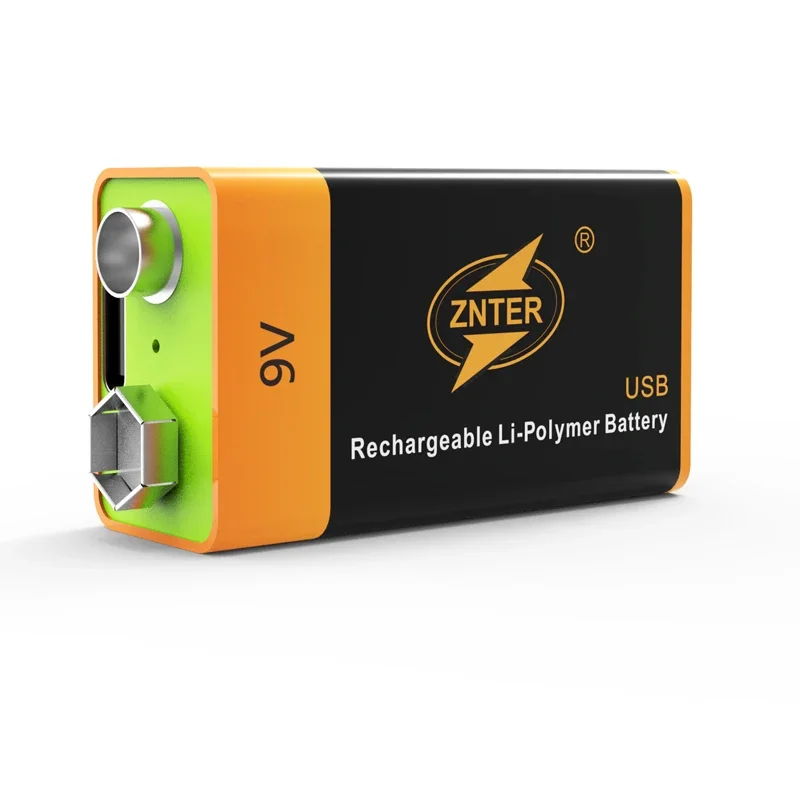 1pcs/lot ZNTER 9V rechargeable lithium battery 6300mWh 6F22 USB lithium polymer rechargeable battery
