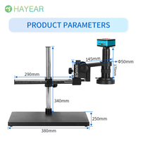 HAYEAR 4K HD 60FPS Microscope Camera 180X Parfocal Lens Industrial Electronic Digital Microscope for Phone Repair PCB Soldering